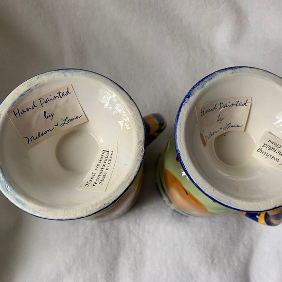 Vintage Set of 2 Milson & Louis Hand Painted Mugs - Picture 4 of 4